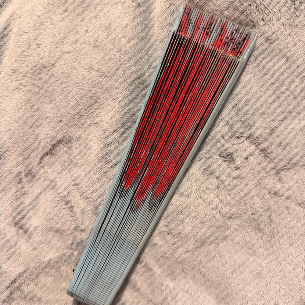 Handmade Folding Fan with Spiral Design - Picture 3 of 5